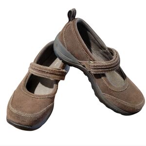 L.L. Bean‎ Mary Jane Style Brown Suede Leather Women's Size 6.5 M Shoes 278614
